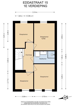 Plattegrond 1e verdieping, Eddastraat 15 Almere Plattegrond 1e verdieping, Eddastraat 15 Almere