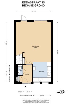 Plattegrond begane grond, Eddastraat 15 Almere Plattegrond begane grond, Eddastraat 15 Almere
