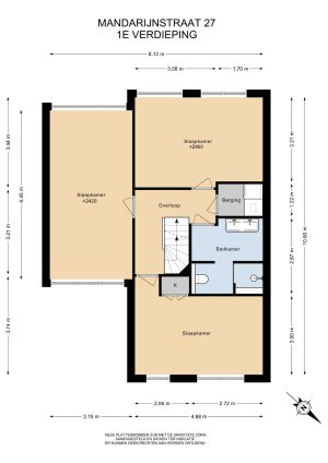 Plattegrond 1e verdieping, Mandarijnstraat 27 Almere Plattegrond 1e verdieping, Mandarijnstraat 27 Almere