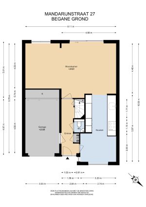 Plattegrond begane grond, Mandarijnstraat 27 Almere Plattegrond begane grond, Mandarijnstraat 27 Almere