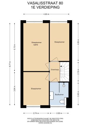 Plattegrond 1e verdieping, Vasalisstraat 80 Almere Plattegrond 1e verdieping, Vasalisstraat 80 Almere