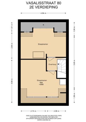 Plattegrond 2e verdieping, Vasalisstraat 80 Almere Plattegrond 2e verdieping, Vasalisstraat 80 Almere